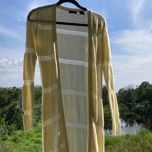 Moda International Light Yellow Open-Front Cardigan